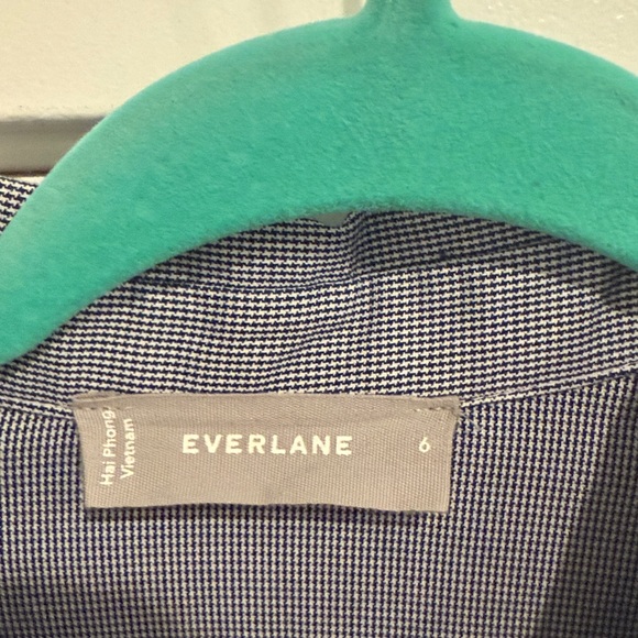 Everlane The Parklet Shirtdress Blue and White Size 6 Midi Cotton - Picture 6 of 8